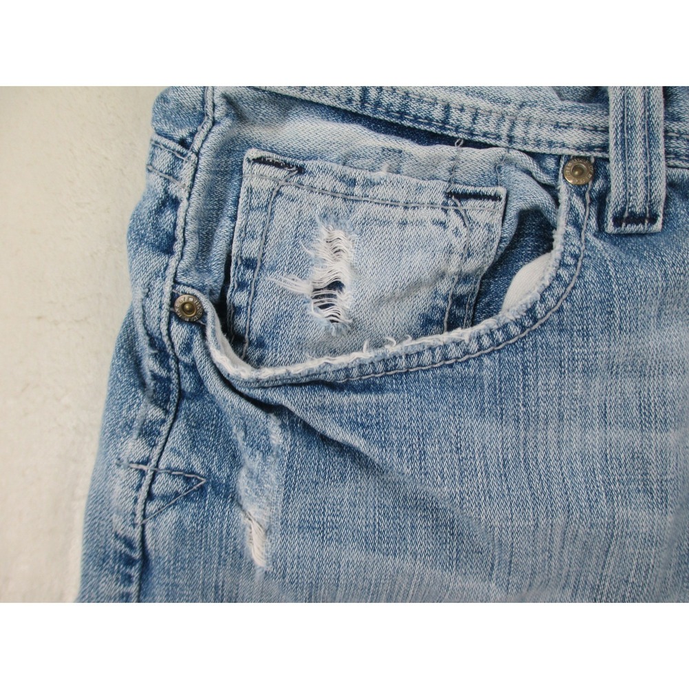 BKE Marshall Pants Mens 36 Blue Denim Jeans Straight Distressed Whiskered 36X36* - Picture 5 of 16